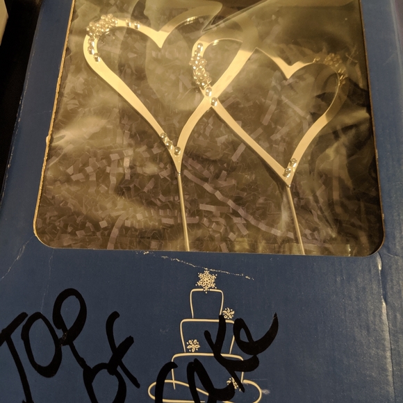 Double heart Swarovski cake topper - Picture 2 of 5